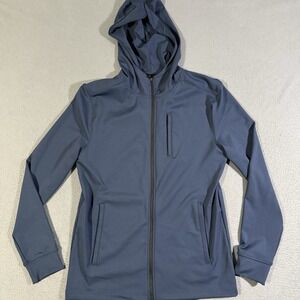 Legend Discovery Men's Navy Blue Hooded Jacket Full Zipper Fleece‎ Size Small